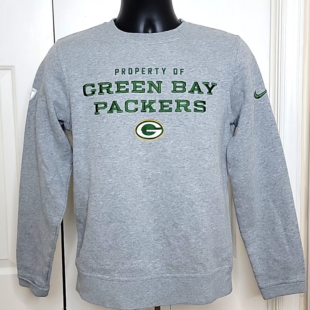 Nike Green Bay Packers Gray Crewneck Sweatshirt